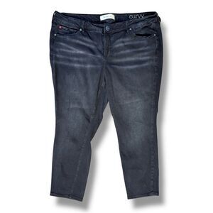 Slink Jeans Black Ankle Cropped Jeans with Stretch Sz 18